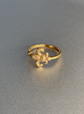 【小尾戒】典雅鸢尾。S925纯银镀金意大利拉丝工艺锆石精致高级