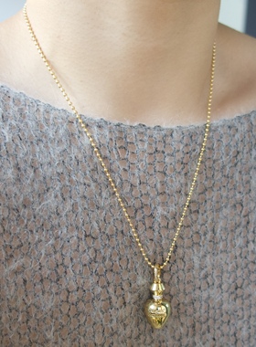 优雅容器。水壶香水瓶吊坠金色长项链秋冬毛衣韩国August Harmony