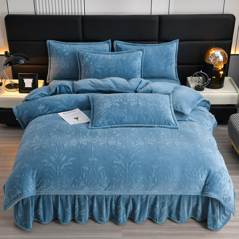 MM2025新款雕花绒床盖四件套亲肤柔软单双人四件套1
