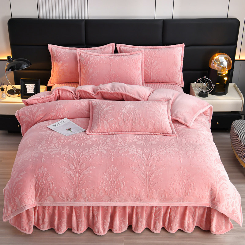 MM2025新款雕花绒床盖四件套亲肤柔软单双人四件套1