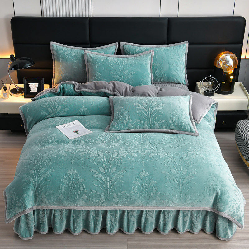 MM2025新款雕花绒床盖四件套亲肤柔软单双人四件套1