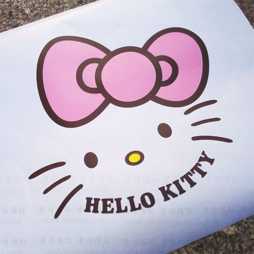 爱佳墙贴墙帖贴纸儿童房卧室Hello kitty 凯蒂猫公主玻璃贴蝴蝶结 - 图1