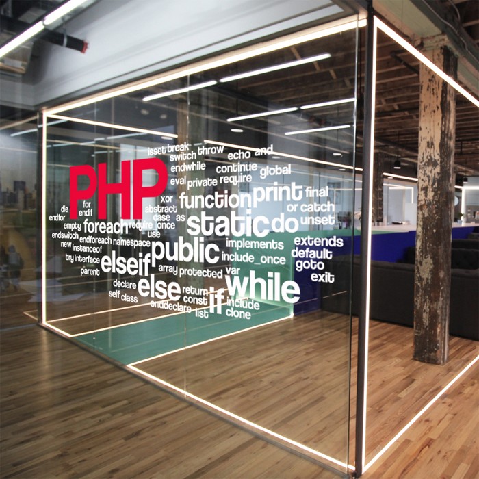php计算机编程语言贴纸 英文字母科技软件公司背景墙贴纸 c++