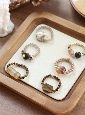 诧寂风颓废风玛瑙虎眼石戒指