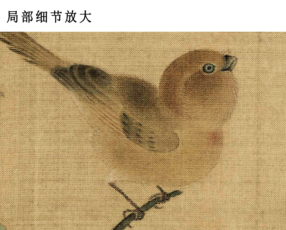 南宋林椿果熟来禽图国画工笔花鸟宋画小品彩色临摹底稿装饰画挂画