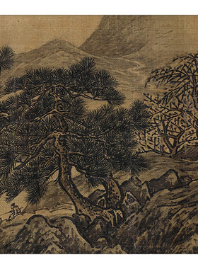 1:1南宋李唐摹范宽《溪山独钓图》古代名画上水长卷高清宣纸复制