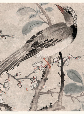 梅茶山雀高清复制临摹名画