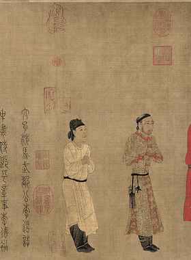 阎立本步辇图宣纸唐代人物国画