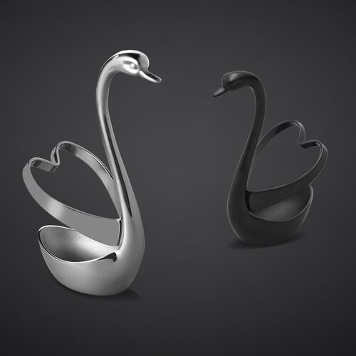 路卡酷（LUCUKU）304不锈钢水果叉天鹅座创意可爱餐具收纳礼品 - 图1