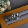 Yanzijia retro old style s925 silver ring holder empty holder living mouth all-seeing eye vintage ring holder 6*6