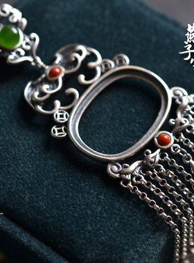 燕子家复古纯银台湾工艺吊坠托