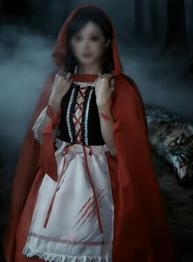 万圣节小红帽cos服装复古