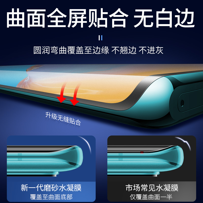 华为p40pro水凝膜p40手机膜p40pro+钢化膜防窥p4o曲面全包防摔全屏全覆盖防偷窥华por十pr0防窥膜p全胶全包边 - 图2