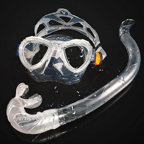 VDIVE专业自由潜深潜面镜 低容积透明框潜水镜呼吸管套装可配近视 - 图2