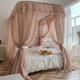 Cortina de cama de princesa de lujo, luz francesa, estilo lino, mosquitera
