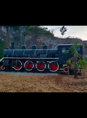 大型复古蒸汽火车头模型