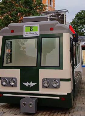 定制复古民国火车售卖亭模型小吃车有轨电车网红打卡拍摄装饰摆件