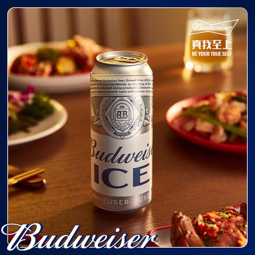 Budweiser/百威啤酒冰啤500ml*18罐装经典清爽冰酿啤酒整箱批发 - 图2