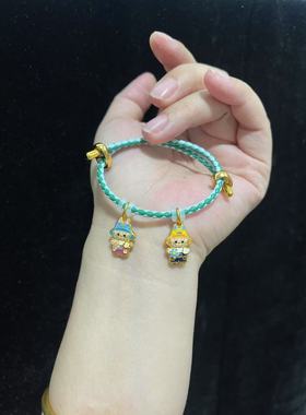 新款拉布布手链卡通珐琅彩滴油合金手链多巴胺手串可爱情侣手链