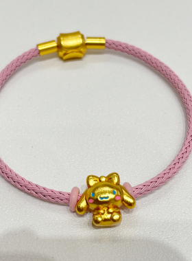 三丽鸥迪士尼同款手绳玉桂狗库洛米小熊维尼可爱卡通闺蜜情侣手链