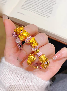 送女友hellokitt手链五个可爱猫