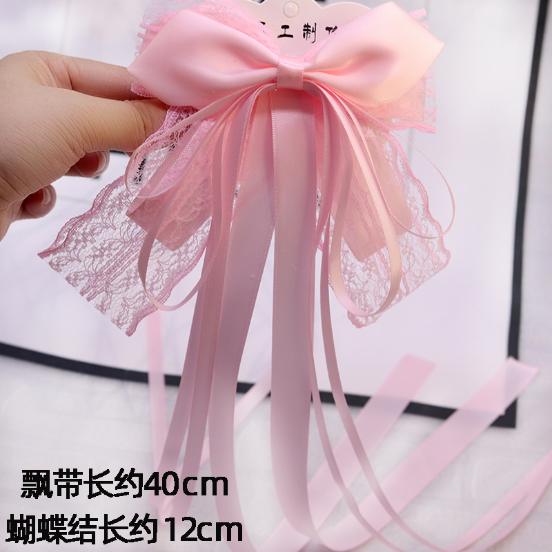 儿童蝴蝶结长飘带发夹女童公主古风演出头饰小女孩后脑勺披肩发饰 - 图2
