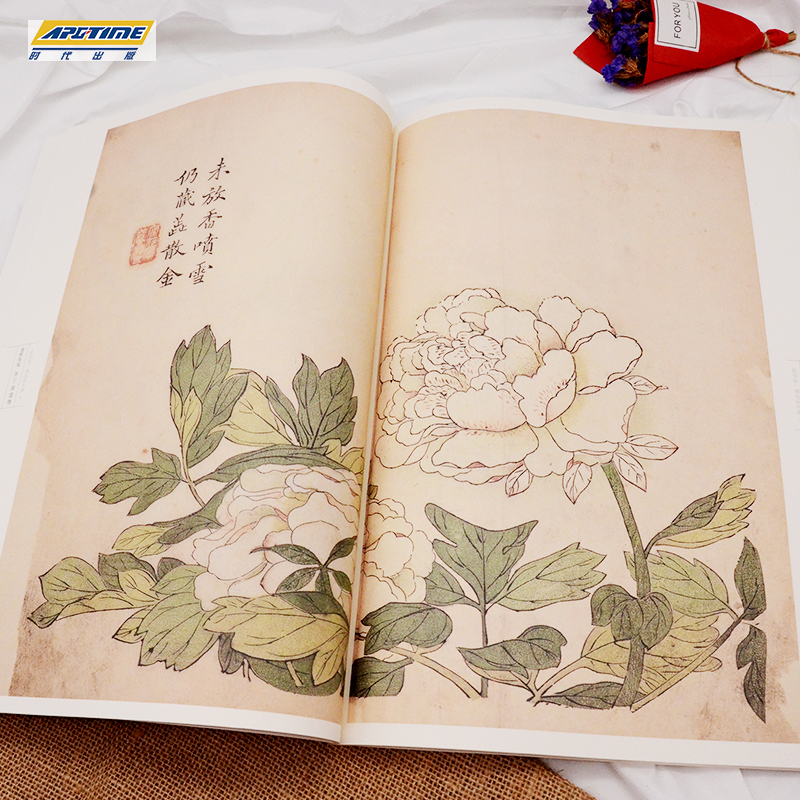 彩色版超大8开本】康熙原版芥子园画传全套13册 芥子园画谱临摹梅兰竹菊谱花鸟草虫谱花卉山水卷树谱彩色版大学国画美术  安徽美术 - 图2