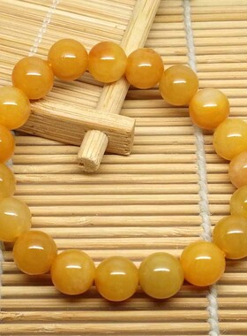 天然黄玉6-20mm圆珠手链男女款
