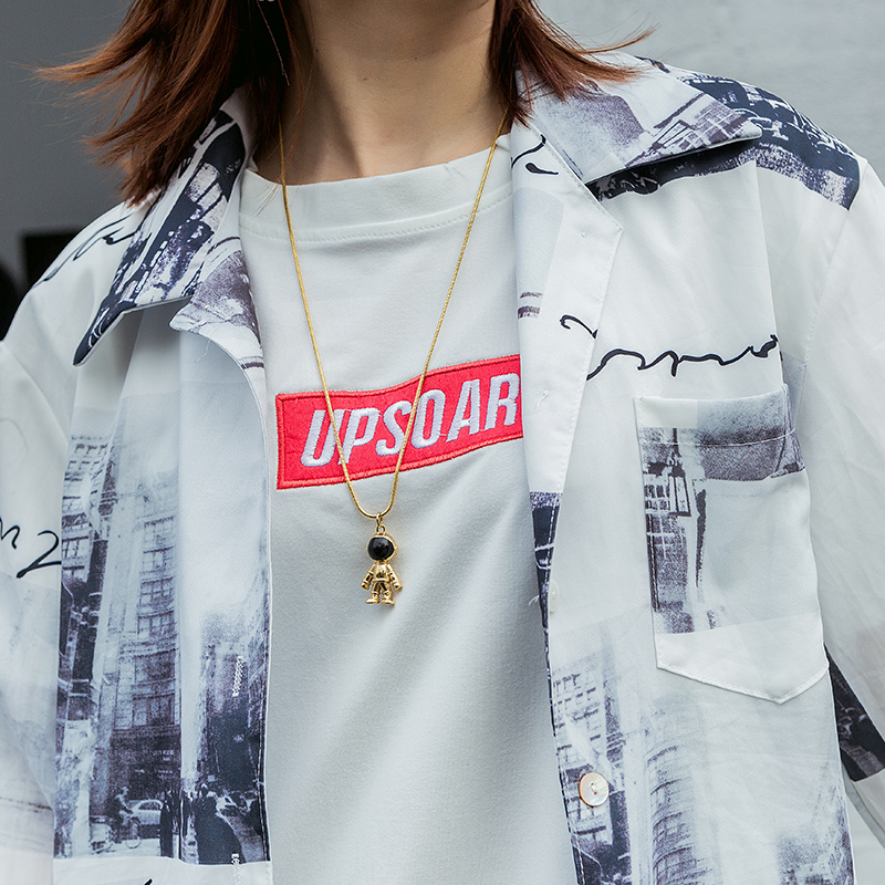 韩版宇航员太空人项链男吊坠女嘻哈 街头潮流网红钛钢挂饰潮 hiphop 韩版宇航员太空人项链男吊坠女嘻哈 街头潮流网红钛钢挂饰潮 hiphop