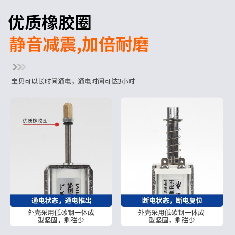 长时间通电磁铁推拉式自复位直流DC12V24V/0.5N微型线圈强力,淘宝优惠券,粉丝福利购,淘宝优惠卷