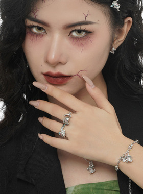 魔法帽幽灵戒指辣妹超飒甜酷纯银