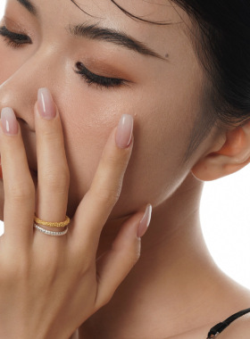 韩版纯银颗粒简约小众女指戒