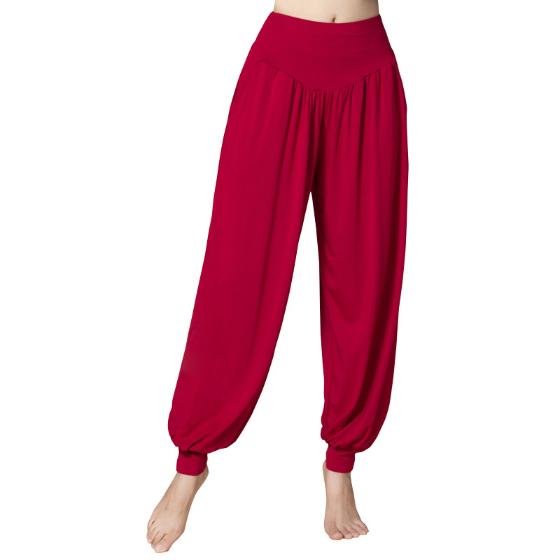 舞蹈裤女莫代尔宽松现代舞阔腿裤古典民族服装练功服口袋灯笼裤子,淘宝优惠券,粉丝福利购,淘宝优惠卷