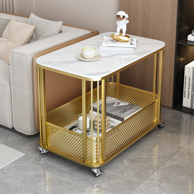 沙发边桌边柜茶水柜客厅置物架卧室轻奢餐边床头可移动边几小推车 - 图1