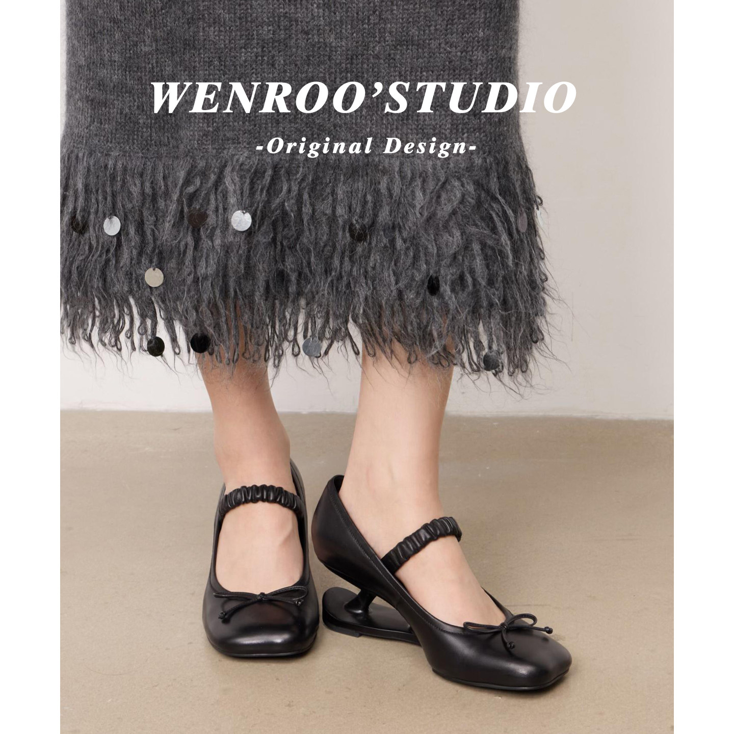 黑色复古蝴蝶结异型跟高跟鞋女春2026新款小众绝美法式玛丽珍单鞋,淘宝优惠券,粉丝福利购,淘宝优惠卷