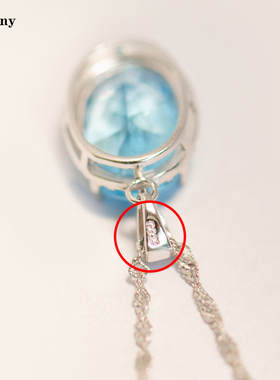 简约款9克拉天然托帕石吊坠925纯银镀金项链带证书情人节送礼物女