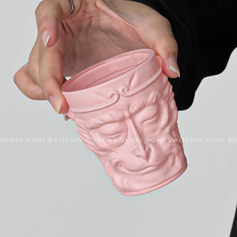 趣皿桃粉黑神话悟空杯个性玻璃杯高颜值功夫茶杯可爱啤酒杯牛奶杯 - 图3