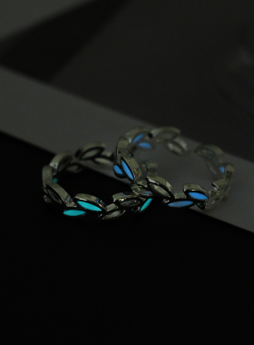 无聊了戴个能发光的树叶！创意夜光树枝枝条叶子 皓石铜 戒指