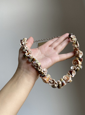 波西米亚渐变贝壳串珠海螺项链