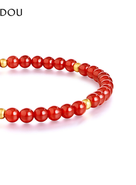 AJIDOU阿吉豆玄马迎福系列925银玛瑙钱币手串