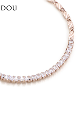 阿吉豆手链女玫金色蛇骨拼接手串