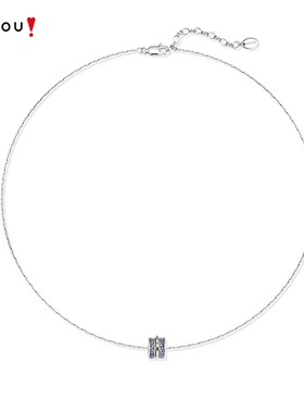 AJIDOU阿吉豆项链女款灰色光迹系列锁骨链短颈链