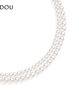 AJIDOU阿吉豆项链女款双层叠戴珍珠项链