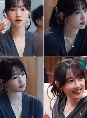 骄阳伴我冰白百何同款蛇骨链叠戴轻奢小众高级感巴洛克珍珠项链