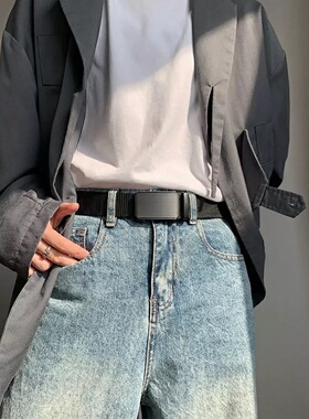 帆布腰带男百搭休闲户外时尚尼龙裤腰带中青年简约自动扣皮带男生