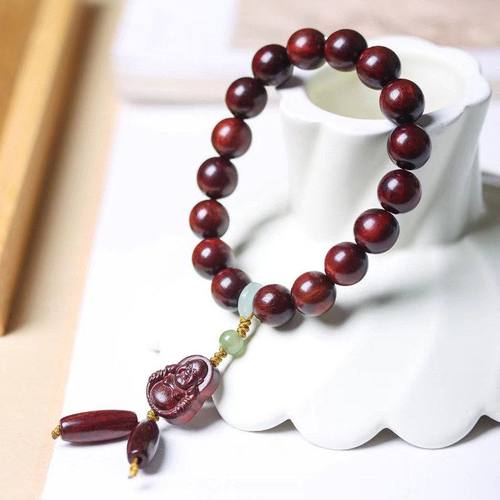 厂家念珠装饰DIY手串紫檀木念珠简约首饰常乐款男女规格1.2风 - 图1