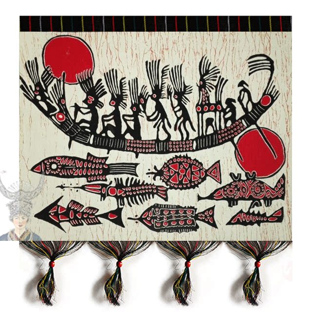 Imitation of batik murals, tourist specialties, Miao and Dai paintings, Washanxing, 56*90cm pole purchased separately