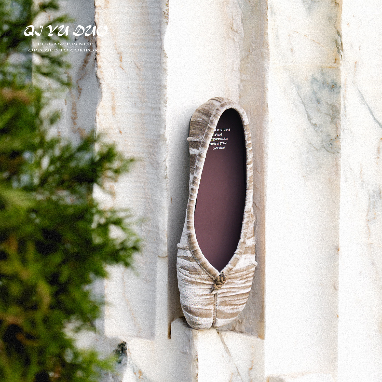 QIYUDUO 法式红丝绒分趾鞋女26春季新款一脚蹬浅口单鞋猪蹄芭蕾鞋,淘宝优惠券,粉丝福利购,淘宝优惠卷