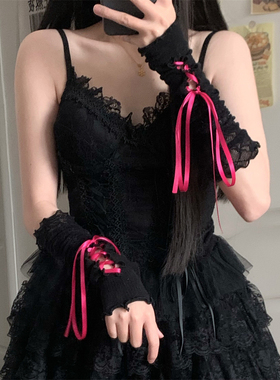 春夏洛丽塔少女蕾丝绑带袖套