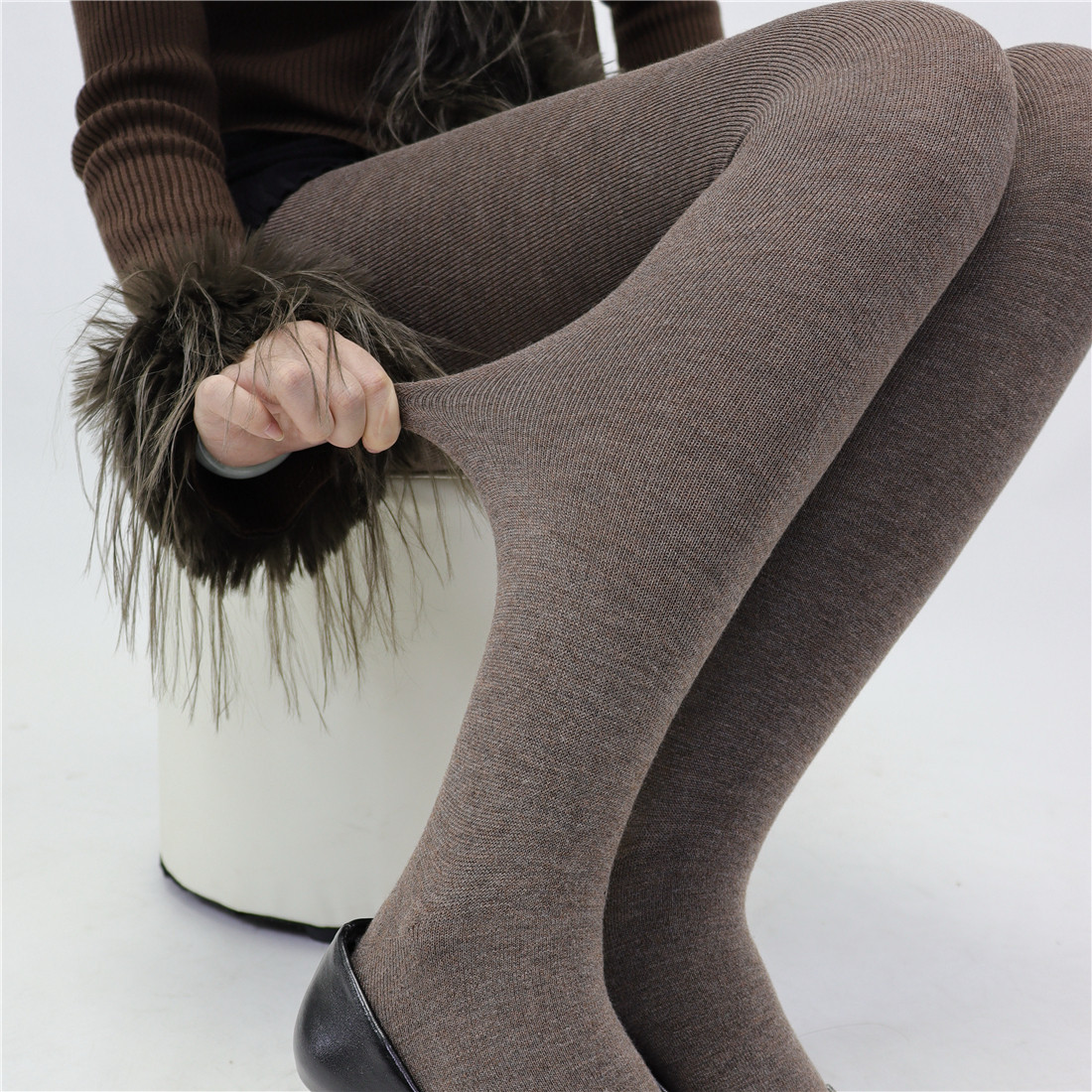 AY Tofilms秋冬平板羊毛自发热咖色打底袜保暖显瘦加绒加厚连裤袜,淘宝优惠券,粉丝福利购,淘宝优惠卷